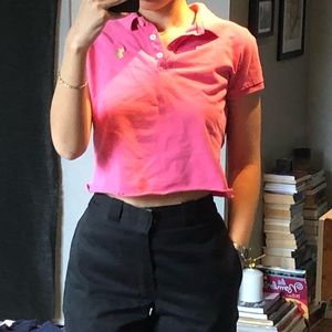 Pink cropped Polo Ralf Lauren shirt